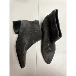 GREY CITY Women's Wendy Studded Bootie Iron Grey Suede Size 6.5 Pointed Toe